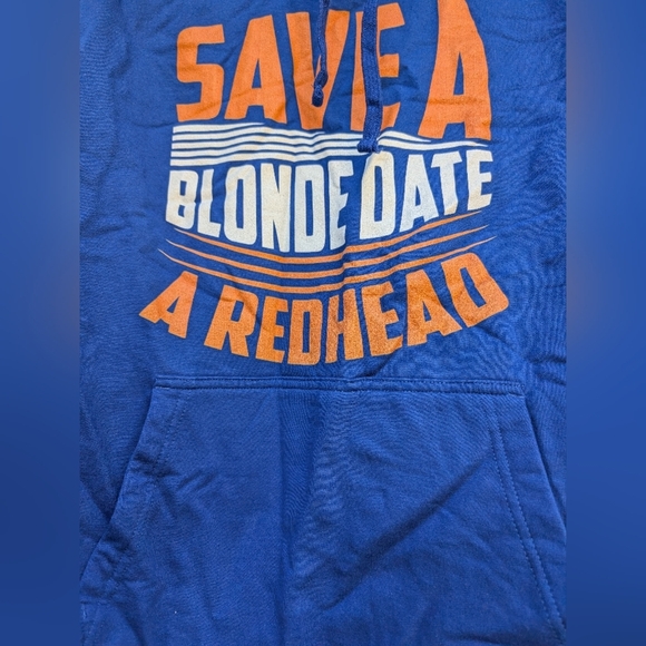 Funny Redhead Ginger Designs Save A Blonde Date A Redhead Pullover Hoodie L EUC - Picture 8 of 10